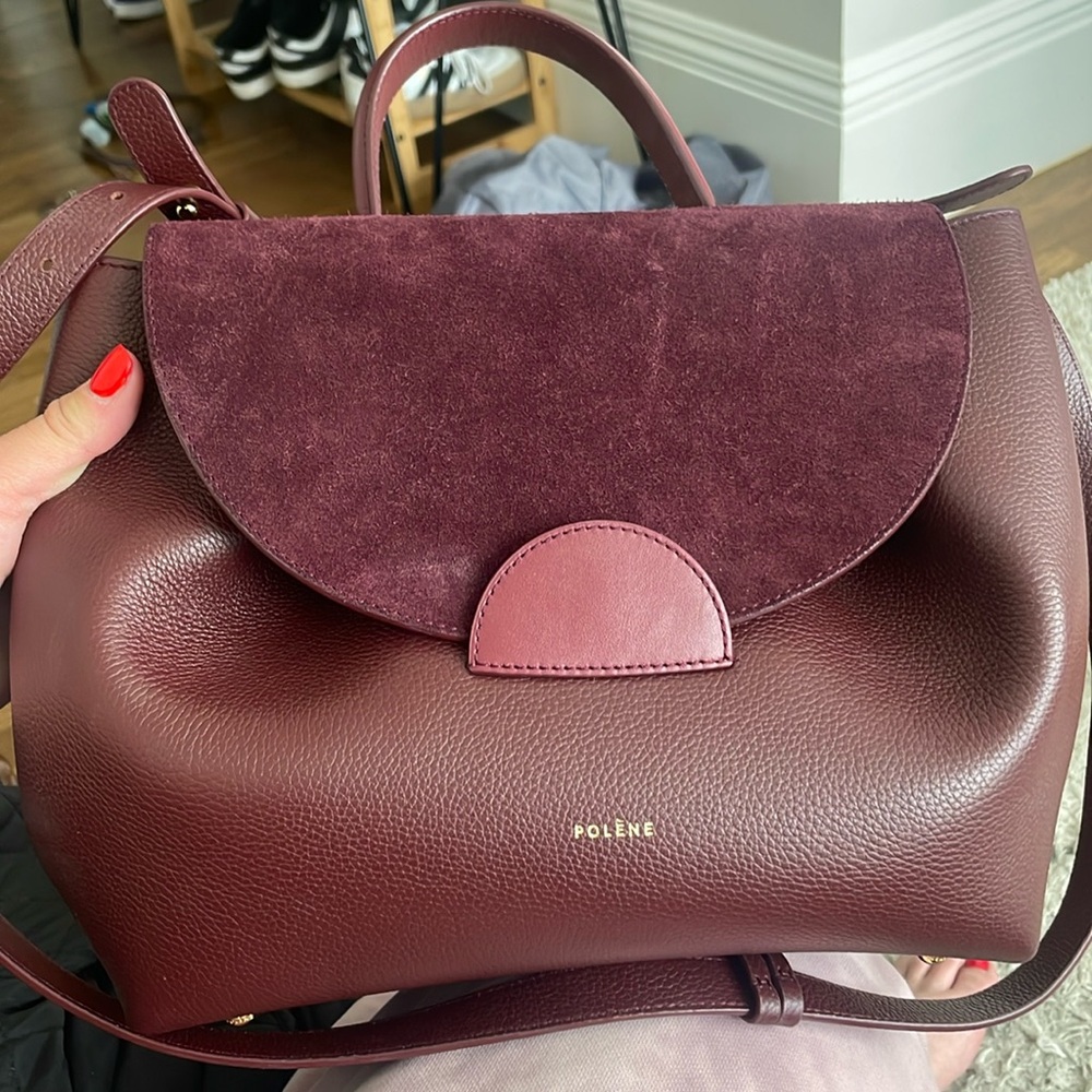 Polene Satchel with Curved Flap Design